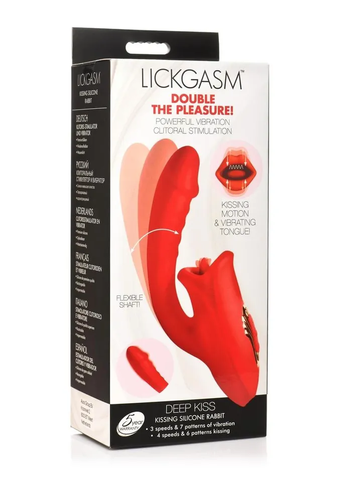 Female Sex Toys SHEGASM Lickgasm Deep Kiss Kissing Rechargeable Silicone Rabbit Vibrator