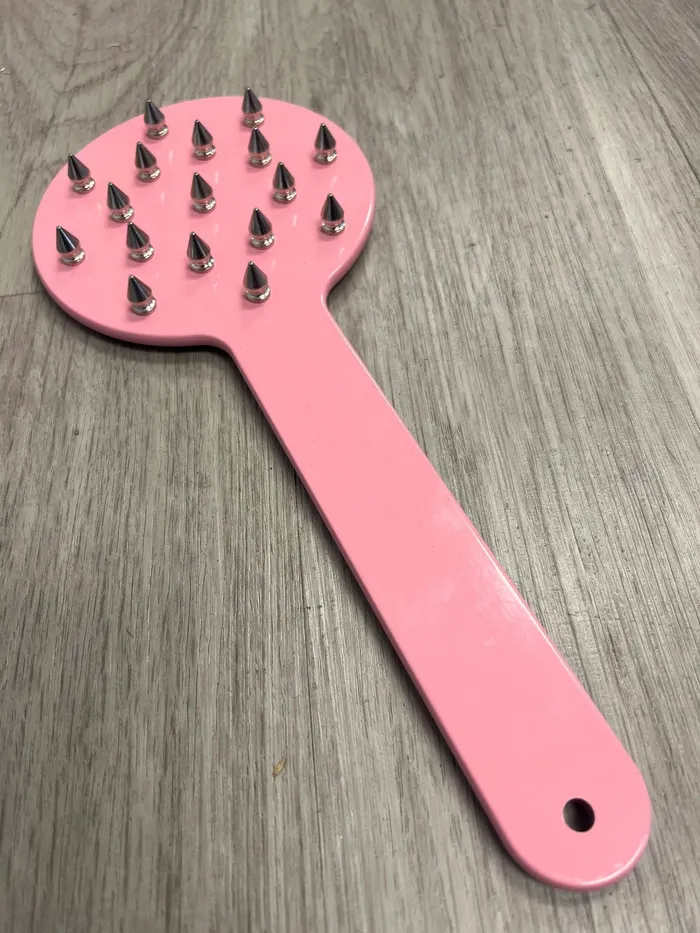 Vibrators Pretty in Pink Porcupine Spiked Aluminum Spanking Paddle with Spikes Ballisticmetal Vibrators Pretty in Pink Porcupine Spiked Aluminum Spanking Paddle with Spikes Ballisticmetal