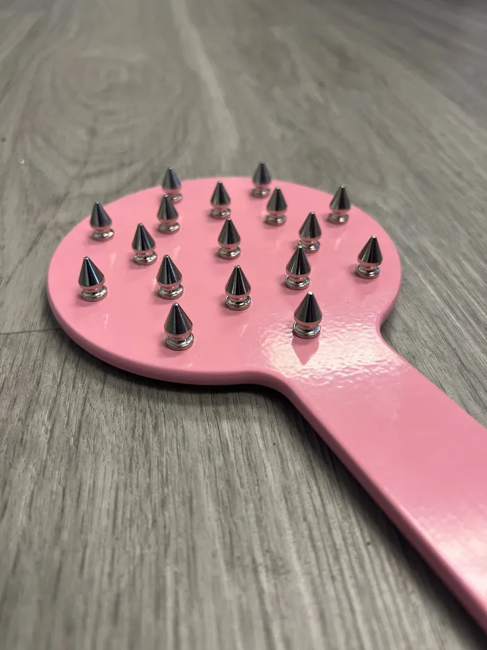 Vibrators Pretty in Pink Porcupine Spiked Aluminum Spanking Paddle with Spikes Ballisticmetal Vibrators Pretty in Pink Porcupine Spiked Aluminum Spanking Paddle with Spikes Ballisticmetal