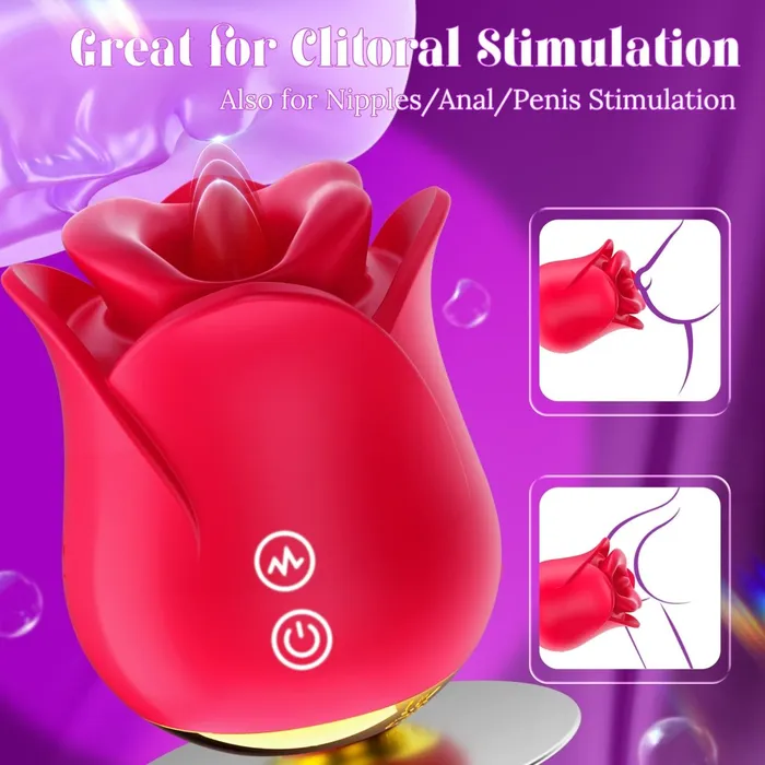 3 in 1 Lip Kissing and Tongue Tapping Rose Vibrator for Female Sohimi Vibrators