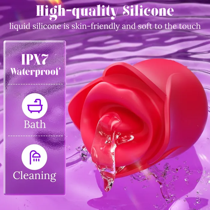 3 in 1 Lip Kissing and Tongue Tapping Rose Vibrator for Female Sohimi Vibrators