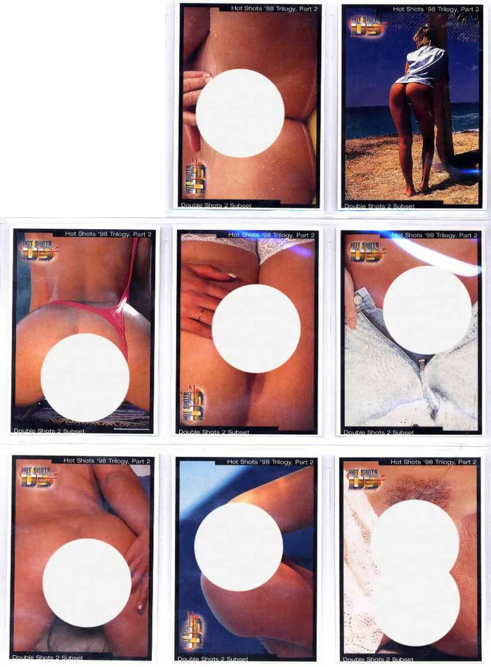 Dildos Hot Shots series 98 Trilogy Part 2 Double Shot series 2 subset lot 8 cards Peter Comparettos Cards