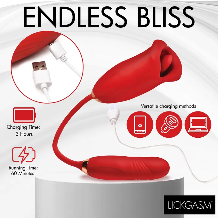Female Sex Toys XR Brands Magic Kiss Clitoral Stimulator With Thrusting Vibrator