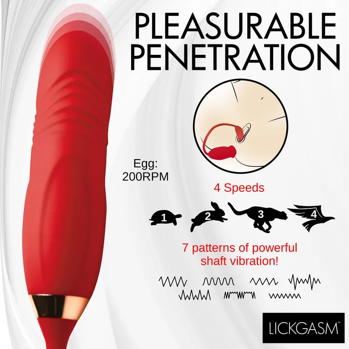 Female Sex Toys XR Brands Magic Kiss Clitoral Stimulator With Thrusting Vibrator