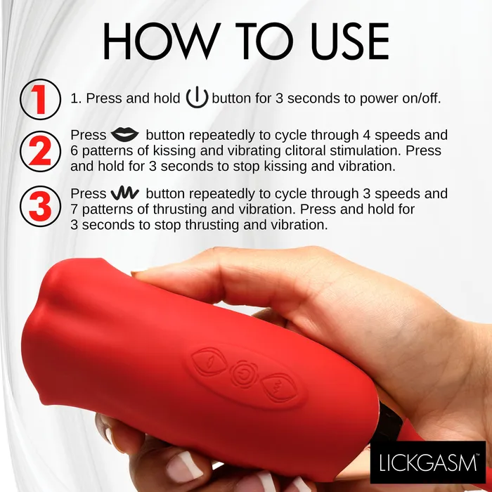 Female Sex Toys XR Brands Magic Kiss Clitoral Stimulator With Thrusting Vibrator