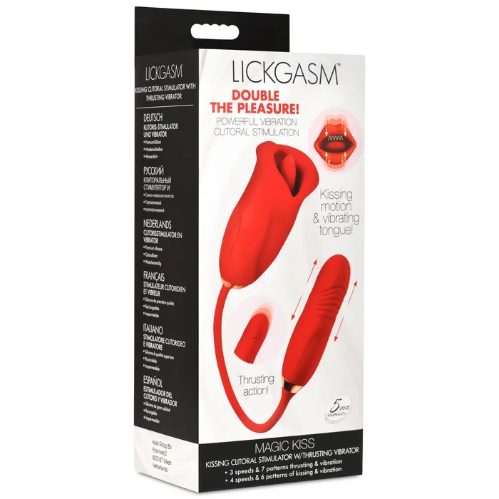 Female Sex Toys XR Brands Magic Kiss Clitoral Stimulator With Thrusting Vibrator