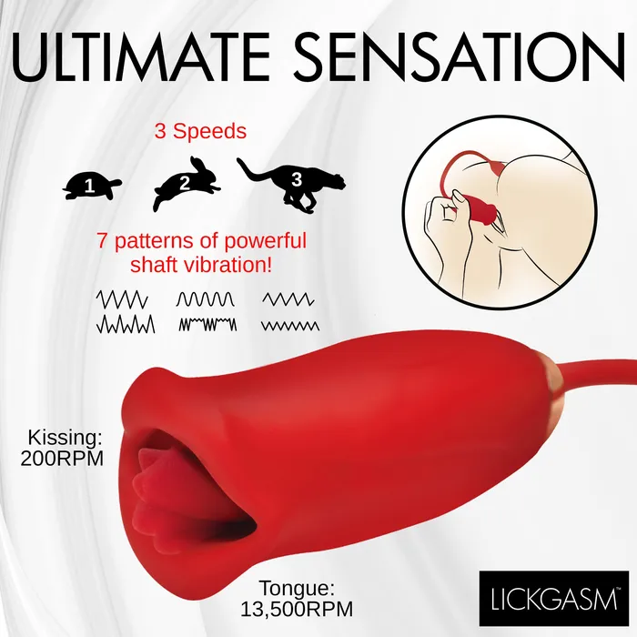 Female Sex Toys XR Brands Magic Kiss Clitoral Stimulator With Thrusting Vibrator